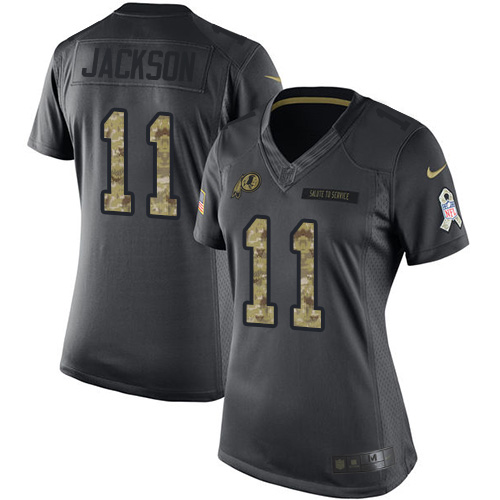 Women's Limited DeSean Jackson Nike Jersey Black - #11 2016 Salute to Service NFL Washington Redskins